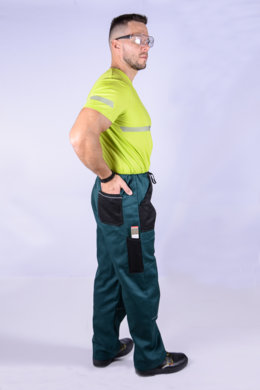 Nohavice na šnúrku  (zeleno-čierne) výška 194 - VYROBENÉ NA SLOVENSKU