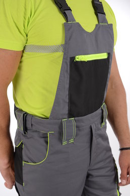 Pracovné nohavice na traky BORTEX  -  sivé - VYROBENÉ NA SLOVENSKU