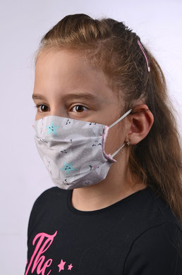 Rúško na tvár detské-BORT - pre dievča (dvojvrstvové-100% bavlna) 018 - VYROBENÉ NA SLOVENSKU