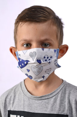 Rúško na tvár detské-BORT - pre chlapca (dvojvrstvové-100% bavlna) 019 - VYROBENÉ NA SLOVENSKU