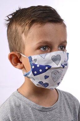 Rúško na tvár detské-BORT - pre chlapca (dvojvrstvové-100% bavlna) 019 - VYROBENÉ NA SLOVENSKU