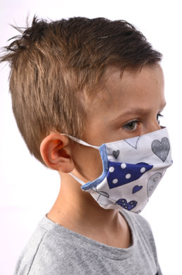 Rúško na tvár detské-BORT - pre chlapca (dvojvrstvové-100% bavlna) 019 - VYROBENÉ NA SLOVENSKU