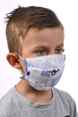 Rúško na tvár detské BORT- pre chlapca (dvojvrstvové-100% bavlna) 019 - VYROBENÉ NA SLOVENSKU