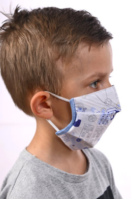 Rúško na tvár detské BORT- pre chlapca (dvojvrstvové-100% bavlna) 019 - VYROBENÉ NA SLOVENSKU