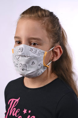 Rúško na tvár detské - pre dievča (dvojvrstvové-100% bavlna) VYROBENÉ NA SLOVENSKU