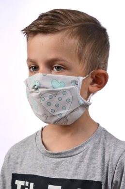 Rúško na tvár detské-BORT - pre chlapca (dvojvrstvové-100% bavlna) 019 - VYROBENÉ NA SLOVENSKU