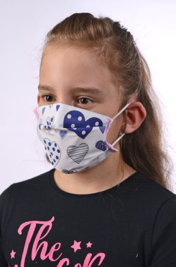 Rúško na tvár detské - pre dievča (dvojvrstvové-100% bavlna) VYROBENÉ NA SLOVENSKU