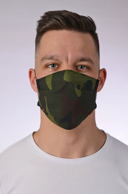 Antibakteriálne rúško so striebrom B03- BORTEX, slovenský výrobok, dvojvrstvové-1.vrstva(100%bavlna), 2.vrstva (100%polyester s iónmi striebra) -maskáčové 003