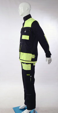 Súprava monterková pánska MAJSTER, nohavice na traky (čierno-žlté) - VYROBENÉ NA SLOVENSKU