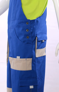 Súprava monterková pánska MAJSTER, nohavice na traky (modro-béžové) - VYROBENÉ NA SLOVENSKU