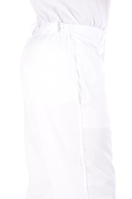 Nohavice na pevný pás biele (zmesový materiál)  pánske - VYROBENÉ NA SLOVENSKU