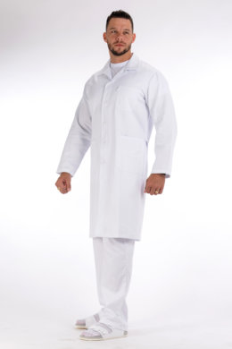 Plášť pracovný biely - pánsky  (100% bavlna, výška 176,182) - VYROBENÉ NA SLOVENSKU