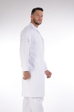Plášť pracovný biely - pánsky  (zmesový materiál, výška 176,182) - VYROBENÉ NA SLOVENSKU