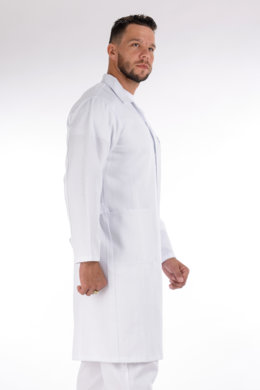 Plášť pracovný biely - pánsky  (100% bavlna, výška 176,182) - VYROBENÉ NA SLOVENSKU