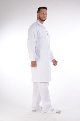 Plášť pracovný biely - pánsky  (zmesový materiál, výška 176,182) - VYROBENÉ NA SLOVENSKU