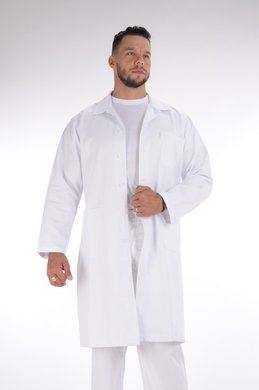 Plášť pracovný biely - pánsky  (zmesový materiál, výška 176,182) - VYROBENÉ NA SLOVENSKU