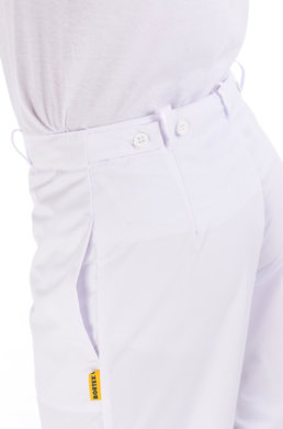 Nohavice na pevný pás biele (100% bavlna) VYROBENÉ NA SLOVENSKU