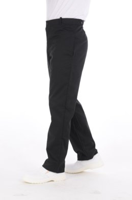 Nohavice na pevný pás-pánske - čierne (zmesový materiál) - VYROBENÉ NA SLOVENSKU