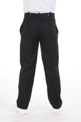 Nohavice na pevný pás - pánske -  čierne (zmesový materiál) VYROBENÉ NA SLOVENSKU