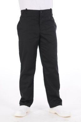Nohavice na pevný pás  - pánske - čierne (zmesový materiál) - VYROBENÉ NA SLOVENSKU