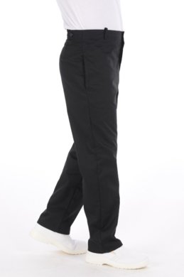 Nohavice na pevný pás  - pánske - čierne (zmesový materiál) - VYROBENÉ NA SLOVENSKU