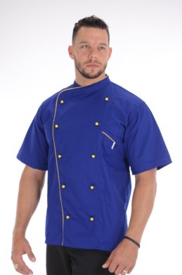 Blúza Karlík s olemovaním pánska - modrý-krátky rukáv  (zmesový materiál) VYROBENÉ NA SLOVENSKU