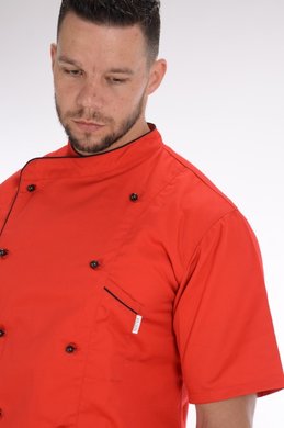 Blúza Karlík s olemovaním pánska - červený-krátky rukáv (zmesový materiál) VYROBENÉ NA SLOVENSKU