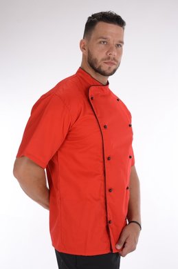 Blúza Karlík s olemovaním pánska  - červený-krátky rukáv (zmesový materiál) VYROBENÉ NA SLOVENSKU