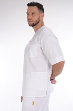 Košeľa chirurgická 02 - pánska - biela -  VYROBENÉ NA SLOVENSKU