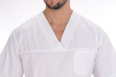 Košeľa chirurgická 02 - pánska - biela - VYROBENÉ NA SLOVENSKU