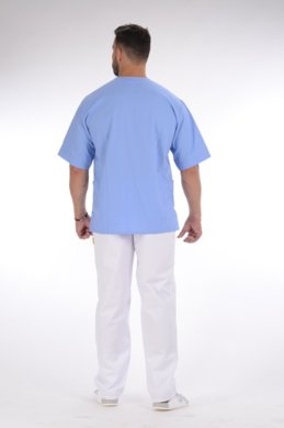 Košeľa chirurgická 02- pánska - modrá - VYROBENÉ NA SLOVENSKU