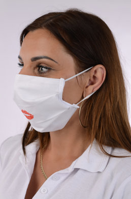 Bavlnené rúško na tvár  B03-BORT.slovenský výrobok (dvojvrstvové-100% bavlna) s potlačou pery 029