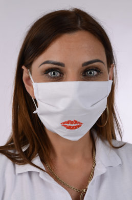 Bavlnené rúško na tvár  B03-BORT.slovenský výrobok (dvojvrstvové-100% bavlna) s potlačou pery 029