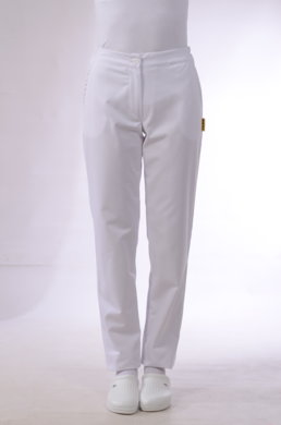 Nohavice Dáša-na pevný pás - biele (zmesový materiál) - VYROBENÉ NA SLOVENSKU