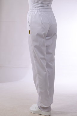 Nohavice Dáša-na pevný pás - biele (zmesový materiál) VYROBENÉ NA SLOVENSKU