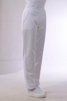 Nohavice Dáša-na pevný pás - biele (zmesový materiál) VYROBENÉ NA SLOVENSKU