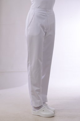 Nohavice Dáša-na pevný pás - biele (100% bavlna) VYROBENÉ NA SLOVENSKU