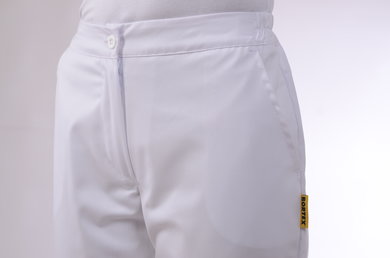 Nohavice Dáša-na pevný pás - biele (zmesový materiál) - VYROBENÉ NA SLOVENSKU