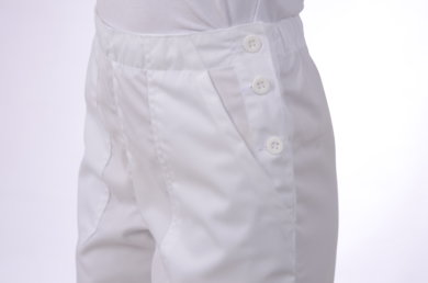 Nohavice na gumu biele  - dámske (100% bavlna) VYROBENÉ NA SLOVENSKU