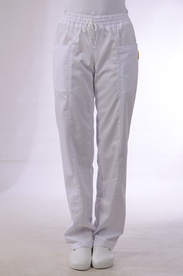 Nohavice na gumu Klara-dámske -biele (100% bavlna) VYROBENÉ NA SLOVENSKU
