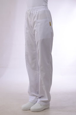 Nohavice na gumu Klara - dámske - biele (zmesový materiál) VYROBENÉ NA SLOVENSKU