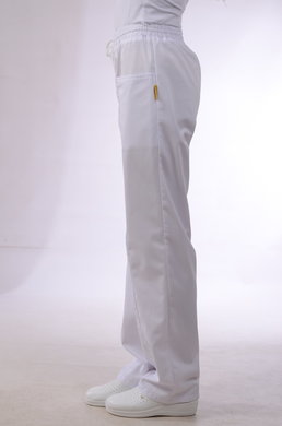 Nohavice na gumu Klara - dámske - biele (zmesový materiál) VYROBENÉ NA SLOVENSKU
