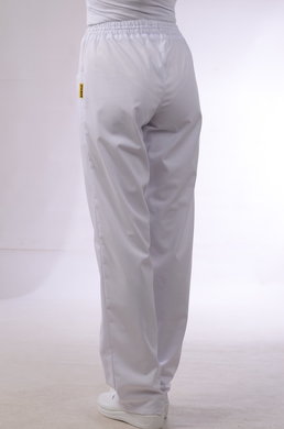 Nohavice na gumu Klara - dámske - biele (zmesový materiál) VYROBENÉ NA SLOVENSKU