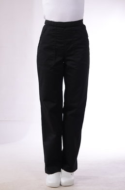 Nohavice na pevný pás-dámske-čierne (zmesový materiál) VYROBENÉ NA SLOVENSKU
