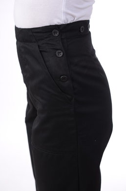 Nohavice na pevný pás-dámske-čierne (zmesový materiál) VYROBENÉ NA SLOVENSKU