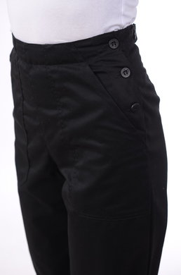 Nohavice na pevný pás  - dámske - čierne (zmesový materiál) VYROBENÉ NA SLOVENSKU