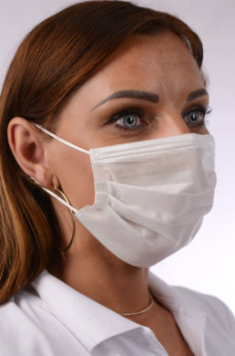 Jednorázové trojvrstvové rúško na tvár s gumičkou