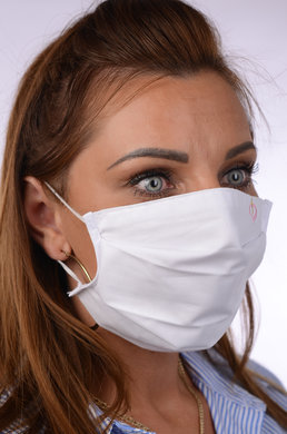 Rúško bavlnené na tvár-BORT (dvojvrstvové-100% bavlna) s výšivkou krížik 039 - VYROBENÉ NA SLOVENSKU