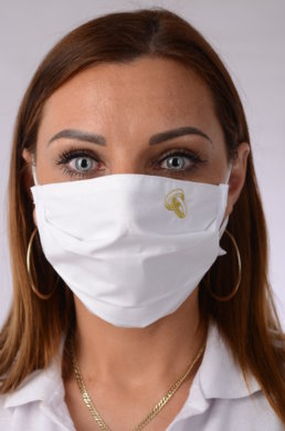 Rúško bavlnené na tvár B03-BORT (dvojvrstvové-100% bavlna) s výšivkou svadobný motív 046 - VYROBENÉ NA SLOVENSKU