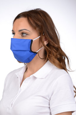 Rúško antibakteriálne na tvár -BORT,dvojvrstvové-1vrstva(100%bavlna), 1vrstva (100%polyester s iónmi striebra) - modré 098 - VYROBENÉ NA SLOVENSKU